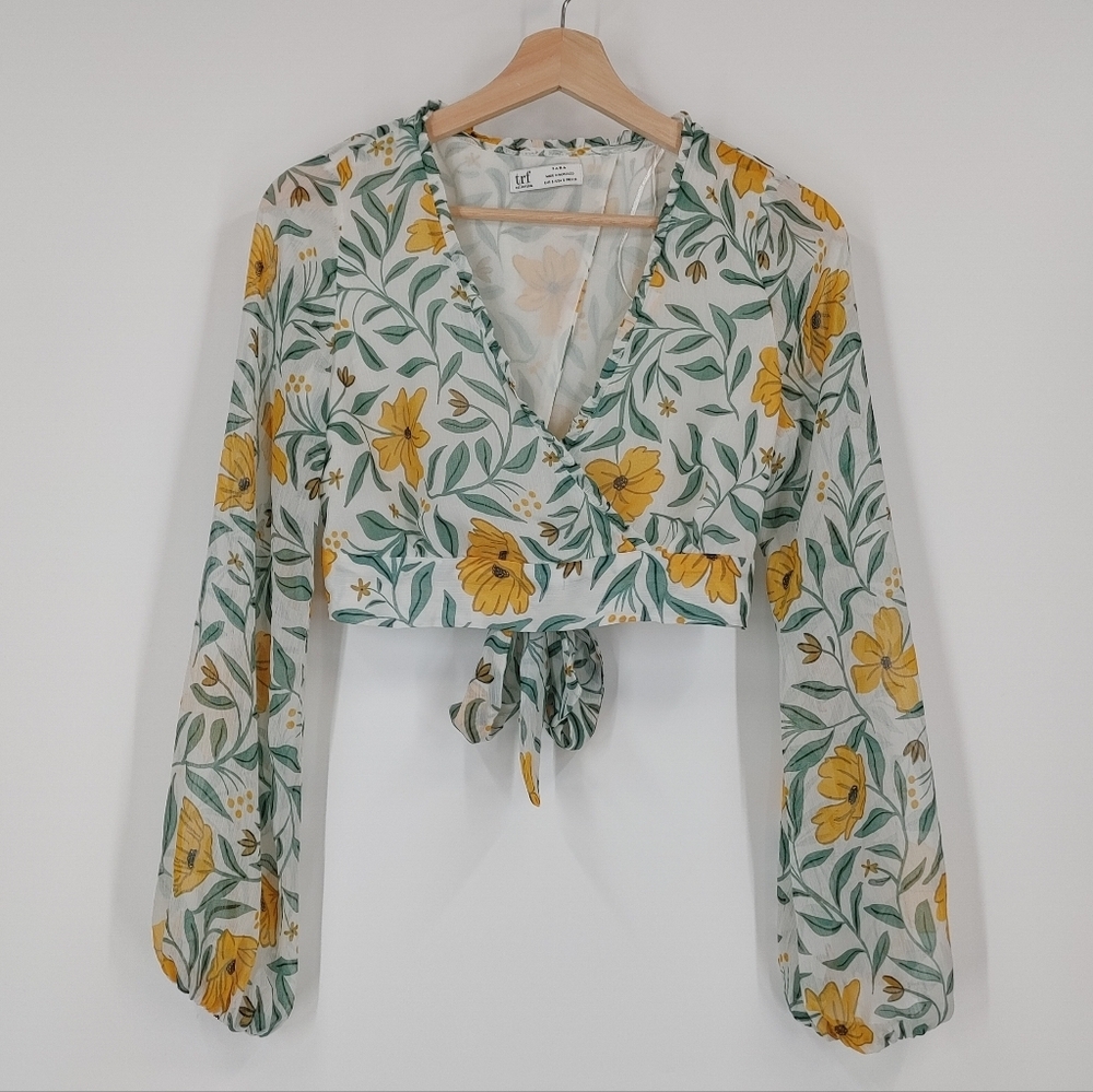 Zara Chiffon Tie Back Crop Top